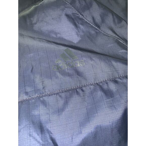 Adidas Outdoors Size Small Full Zip Blue Zipper Pockets Jacket Windbreaker Heavy - Picture 2 of 12
